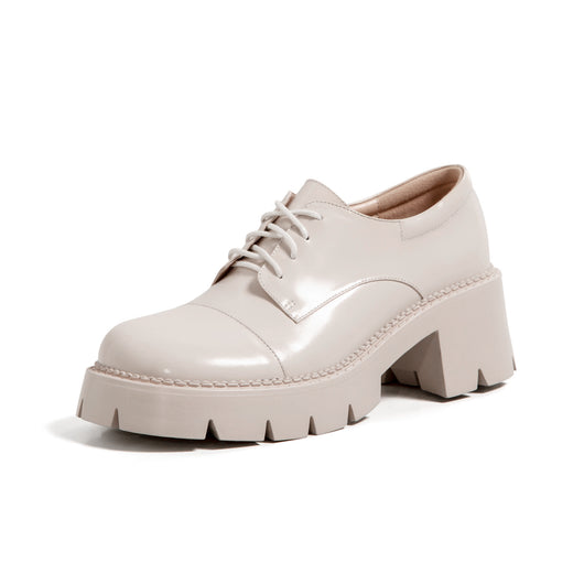 Zapatos Oxford Mujer Estilo Británico Suela Gruesa con Cordones - Image 5