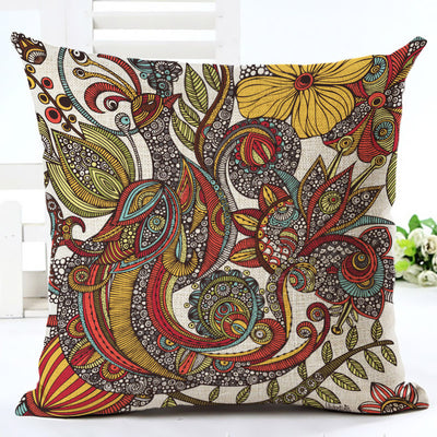 Funda de Almohada Estampado Pavo Real en Algodón y Lino - Image 3
