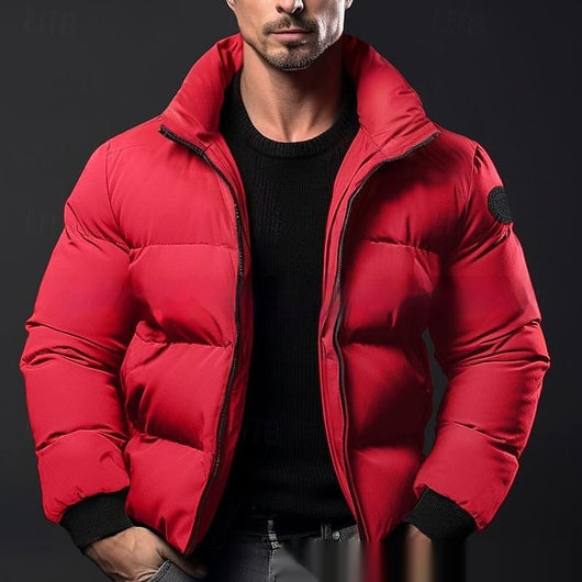 Abrigo Acolchado de Algodón con Relleno de Plumón para Hombre - Image 9