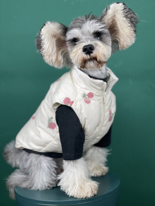 Chaleco Térmico para Perros - Abrigo Cereza Otoño e Invierno
