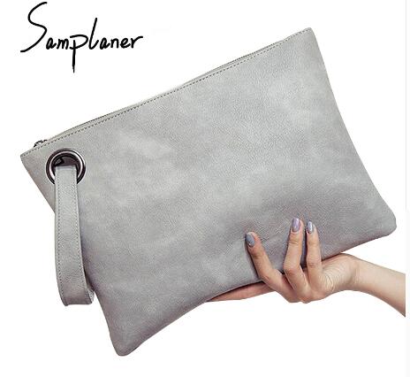 Cartera de Cuero Elegante para Mujer - Bolso de Mano Tipo Sobre con Cierre