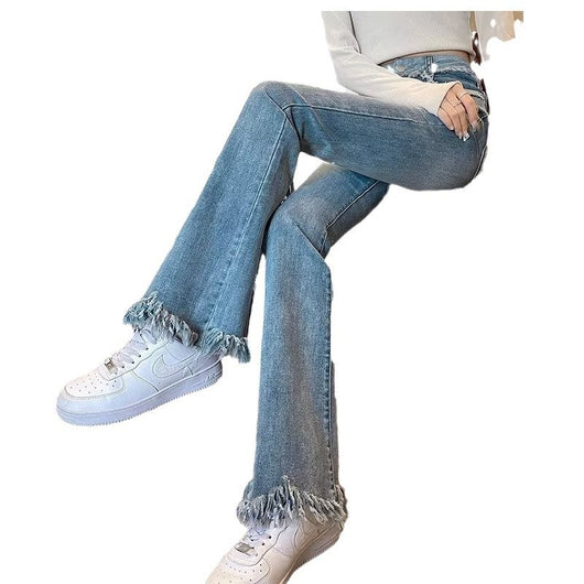 Pantalones Acampanados Desgastados en Tonos Claros para Mujer - Image 6