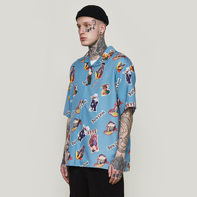 Camisa Suelta Estampada para Hombre - Image 7