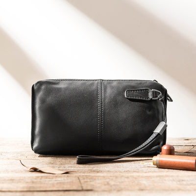 Bolso de Mano de Cuero Vacuno Premium con Cierre de Cremallera - Image 8