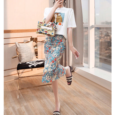 Conjunto de Dos Piezas: Blusa Floral y Falda para Verano - Image 2