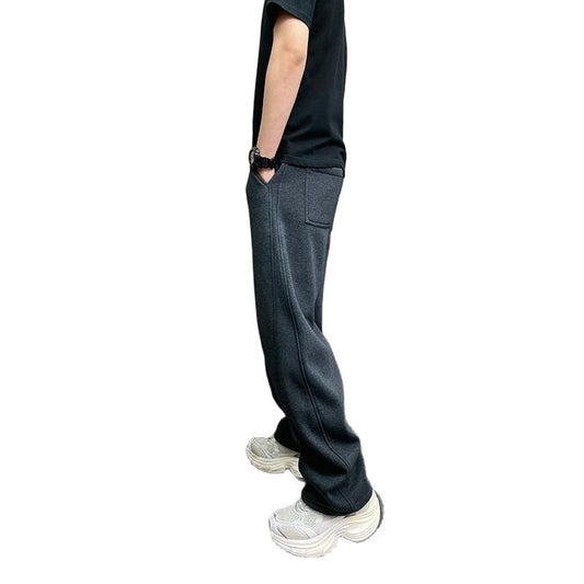 Pantalones Casuales Rectos con Forro Polar Grueso para Hombre - Image 2