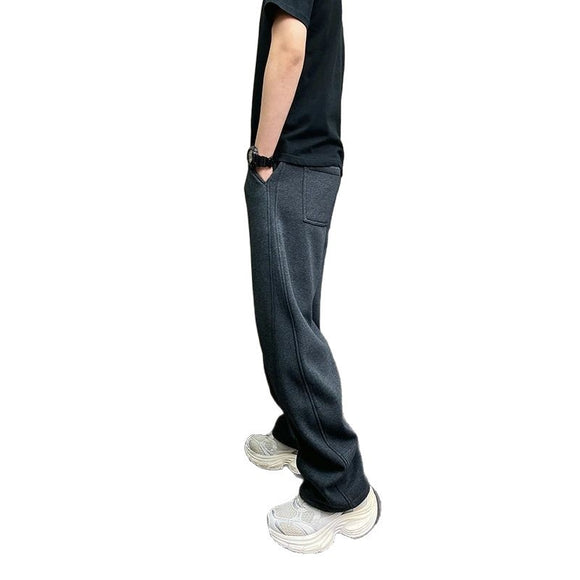 Pantalones Casuales Rectos con Forro Polar Grueso para Hombre