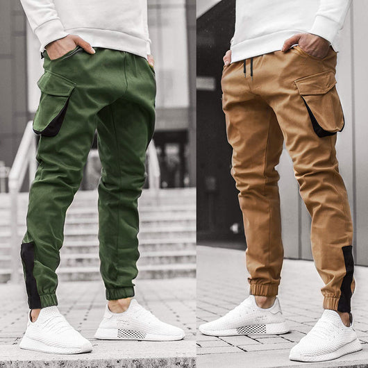 Pantalones Cargo Color Block con Bolsas Tridimensionales - Image 3