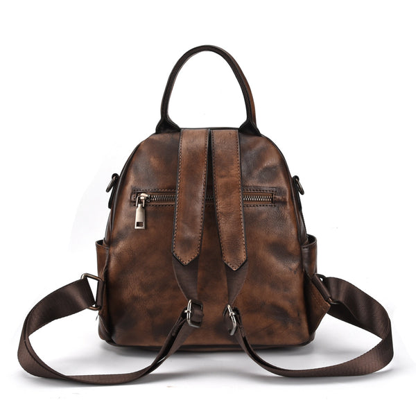 Mochila de Cuero Genuino Estilo Vintage
