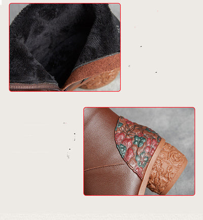 Zapatos de Cuero Genuino para Mamá con Forro de Algodón y Terciopelo - Image 10