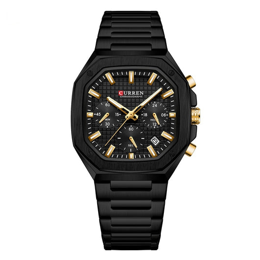 Reloj de Negocios Acero Inoxidable con Calendario de Seis Pines - Image 3