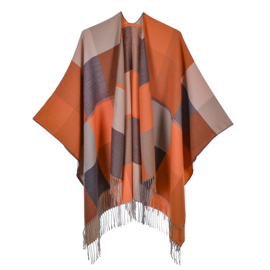 Chal Retro Grueso y Cálido con Textura Jacquard - Estilo Vintage Elegante - Image 14