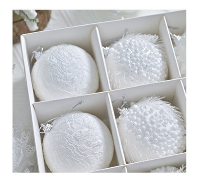 Esfera Navideña con Encaje y Brillo - Adorno Colgante en Caja de Regalo - Image 12