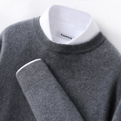 Suéter Grueso Business Casual de Manga Larga para Hombre - Otoño e Invierno - Image 19
