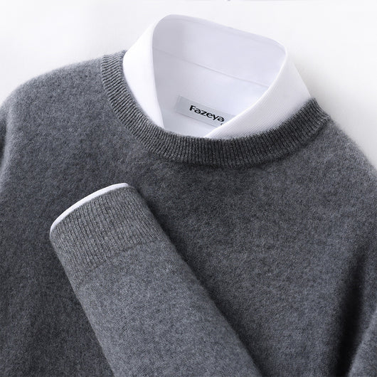 Suéter Grueso Business Casual de Manga Larga para Hombre - Otoño e Invierno - Image 19