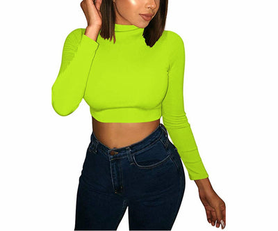 Playera Corta Crop con Cuello Alto Medio y Mangas Largas - Image 15