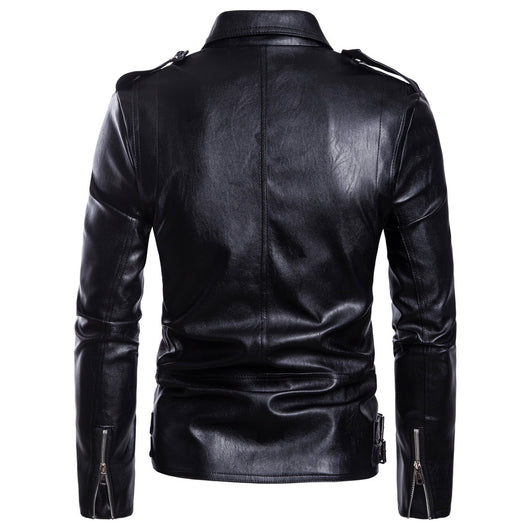Chaqueta de Cuero con Múltiples Cierres - Image 3