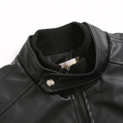 Chaqueta de Cuero para Hombre Slim Fit con Cuello de Pie y Cierre de Cremallera - Image 9