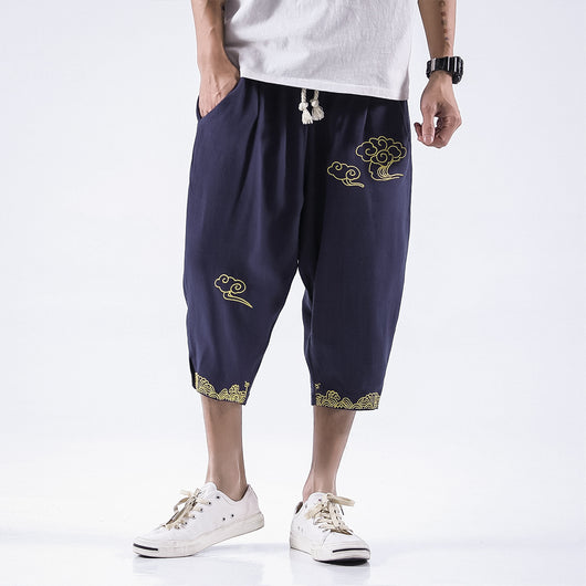 Pantalones Anchos Bordados Xiangyun - Comodidad y Estilo - Image 5