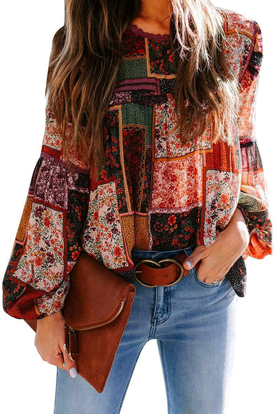 Blusa con Mangas Abullonadas Estampada - Image 5
