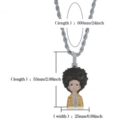 Collar Pendante Iced Out Hip Hop Micro Pavé Oro y Plata para Hombre y Mujer - Image 11
