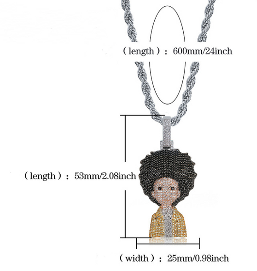 Collar Pendante Iced Out Hip Hop Micro Pavé Oro y Plata para Hombre y Mujer - Image 11