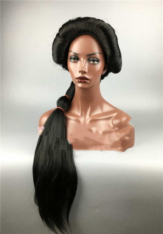 Trenza Larga Esponjosa Negra