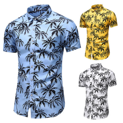 Camisa Estampada Slim Fit de Manga Corta para Hombre