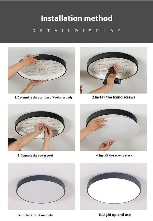Lámpara de Techo LED Redonda Minimalista para Sala de Estar - Image 61