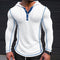 Sudadera Tipo Polo con Botones y Textura Waffle para Hombre - Manga Larga Casual