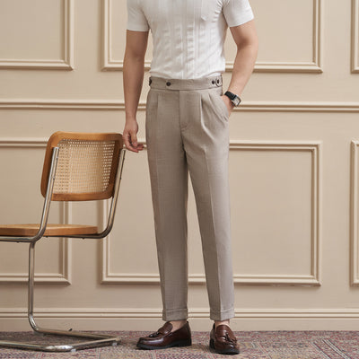 Pantalones Casuales Drapeados Slim-Fit para Hombre - Traje de Negocios - Image 3