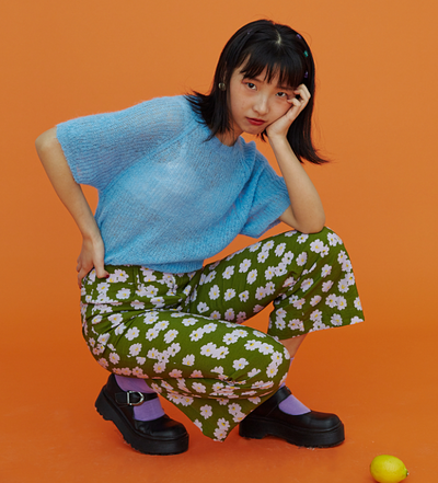 Pantalones Acampanados Retro Cintura Alta con Estampado Floral Primavera - Image 4