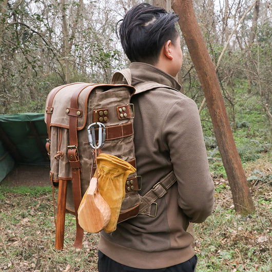Mochila de Montaña Impermeable en Lona Encerada Estilo Retro - Image 5