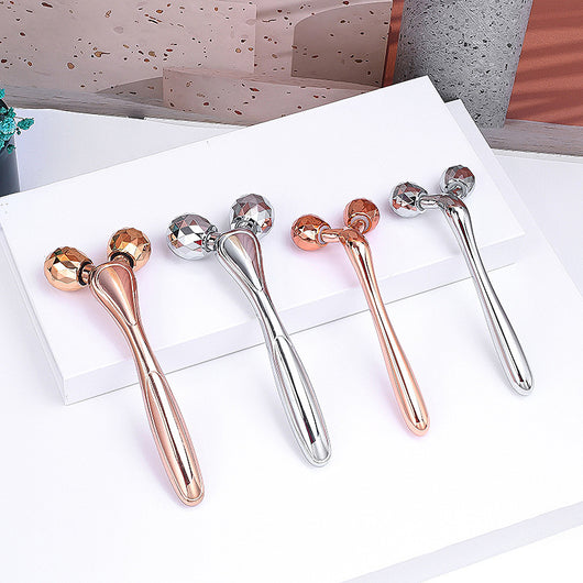 Rodillo de Cuarzo Rosa y Jade con Incrustaciones de Diamante 3D para Masaje Facial - Image 3