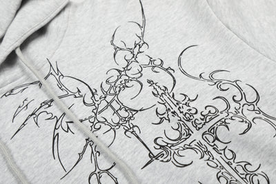 Sudadera con Capucha Retro Estilo Europeo Americano con Tachuelas Cruzadas para Hombre - Image 18