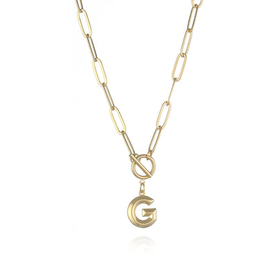 Collar de Letra Chapado en Oro Real Estilo Hip Hop - Image 58
