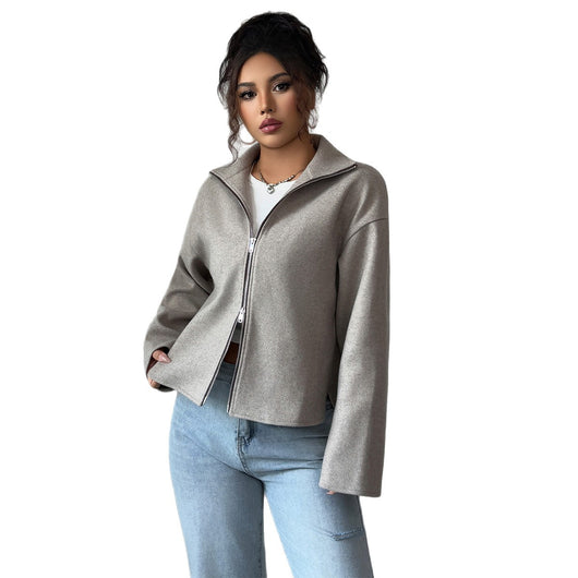 Chaqueta Larga de Color Sólido para Mujer - Abrigo Elegante de Manga Larga - Image 5