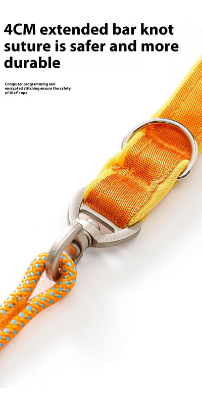Red anti-knot competition grade P rope dog leash with a padded handle and metal hardware. - Image 18