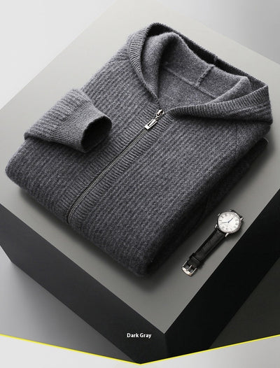 Cardigan con Capucha de Lana Gruesa para Hombre - Corte Holgado y Casual - Image 11