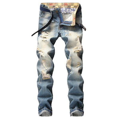Jeans Rotos Estilo Hong Kong Corte Holgado Casual Americano - Image 5