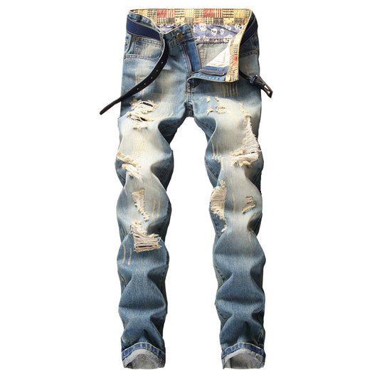 Jeans Rotos Estilo Hong Kong Corte Holgado Casual Americano - Image 5