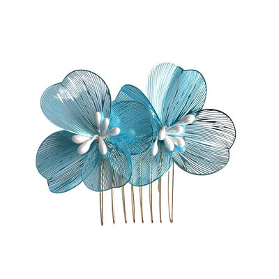 Peineta Nupcial de Flores Doradas - Accesorio de Ensueño para Novia - Image 14