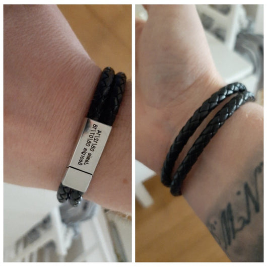 Pulsera de Cuero Tejido Personalizada para Hombre - Image 8