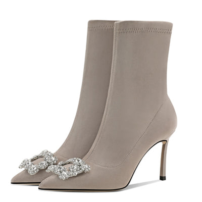 Botas Calcetín Elásticas con Tacón Aguja y Strass - Image 8