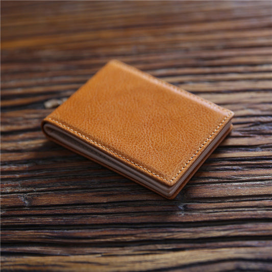 Cartera Multifuncional de Cuero Genuino Primera Capa Estilo Retro para Hombre