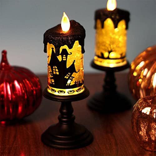Lámpara Decorativa Halloween Castillo Calabaza con Velas LED - Image 4
