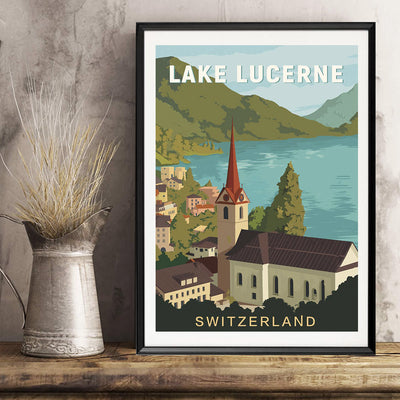 Cuadro Lienzo Póster Vintage Lago Lucerna Suiza - Image 6