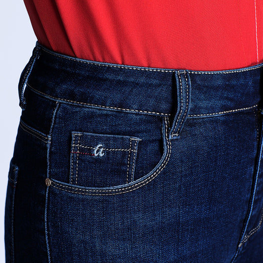 Pantalones Rectos Talla Grande Cintura Alta con Elastano para Mujer - Image 13