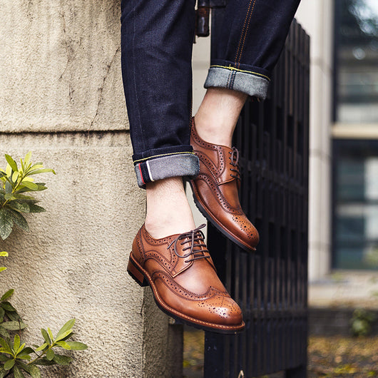 Zapatos de Cuero Vintage Tallados Estilo Business Casual - Image 3
