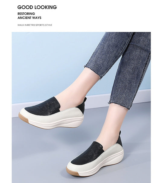 Tenis Blancos Mujer con Suela Gruesa y Cierre Slip-On - Image 10